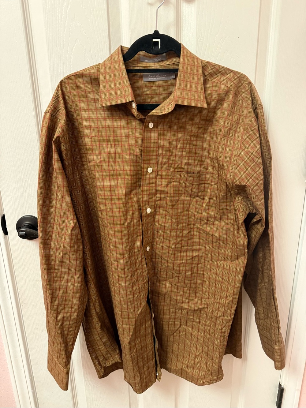 Daniel Cremieux Signiature Collection Brown & Red Plaid Button-Down Shirt